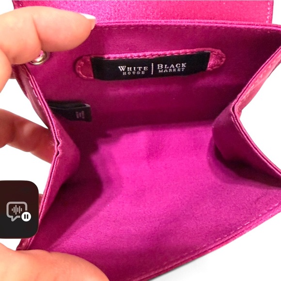 White House Black Market-Hot Pink Satin Bow Chain Wristlet-Barbie Core-Y2K-Glam - Picture 4 of 9